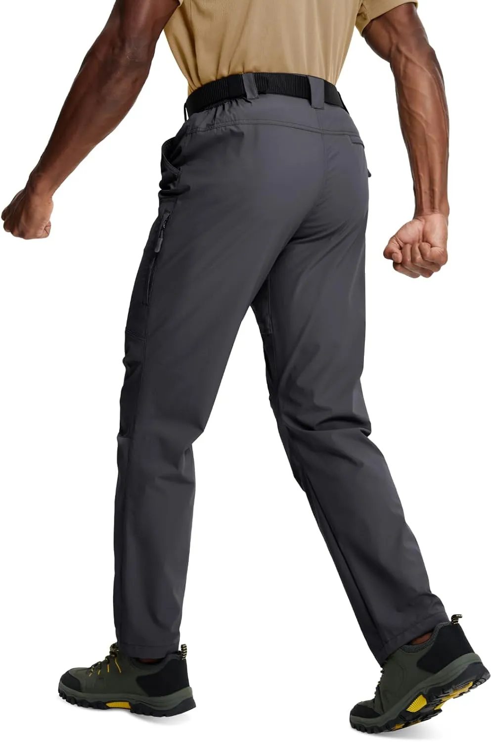 Mens Lightweight Hiking Pants Flex Cargo Work Tactical Nylon Stretch Waterproof Quick Dry Fishing Outdoor Travel 6 Pockets