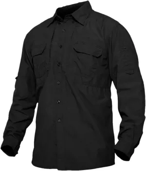 Men's Long Sleeve Shirt Summer Lightweight Quick Dry Hiking Nylon Outdoor Work Cargo Top