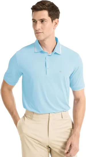 Men's Premium Golf Polo – Silky Tech Nylon, Cooling, UV-Resistant, Quick-Dry Athletic Shirt for Golf, Tennis