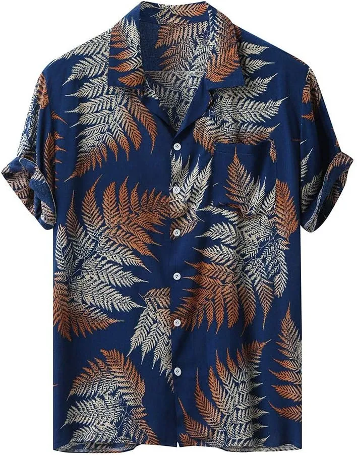 Mens Regular-Fit Stretch Shirts Long Sleeve Hippie Casual Beach T Shirts Ethnic Beach Yoga Tops Roll-Up Sleeve Summer