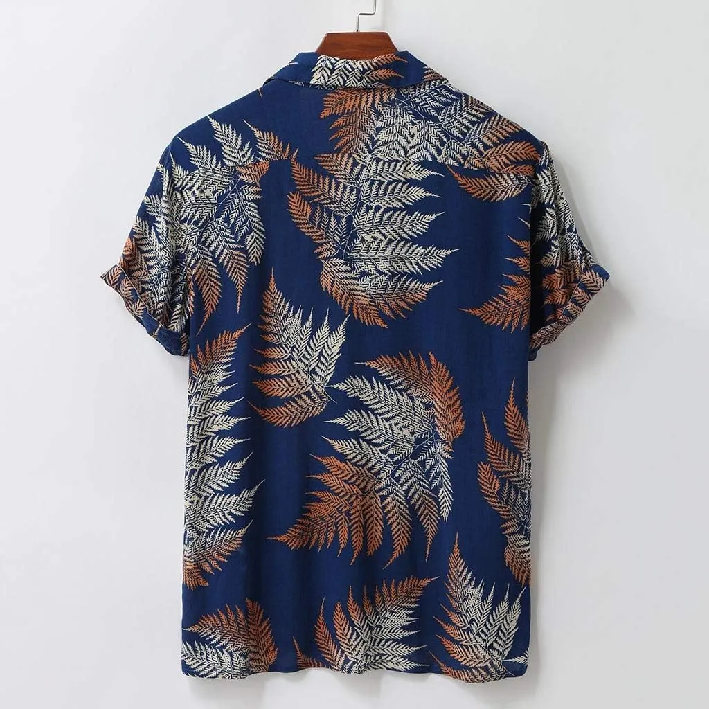 Mens Regular-Fit Stretch Shirts Long Sleeve Hippie Casual Beach T Shirts Ethnic Beach Yoga Tops Roll-Up Sleeve Summer