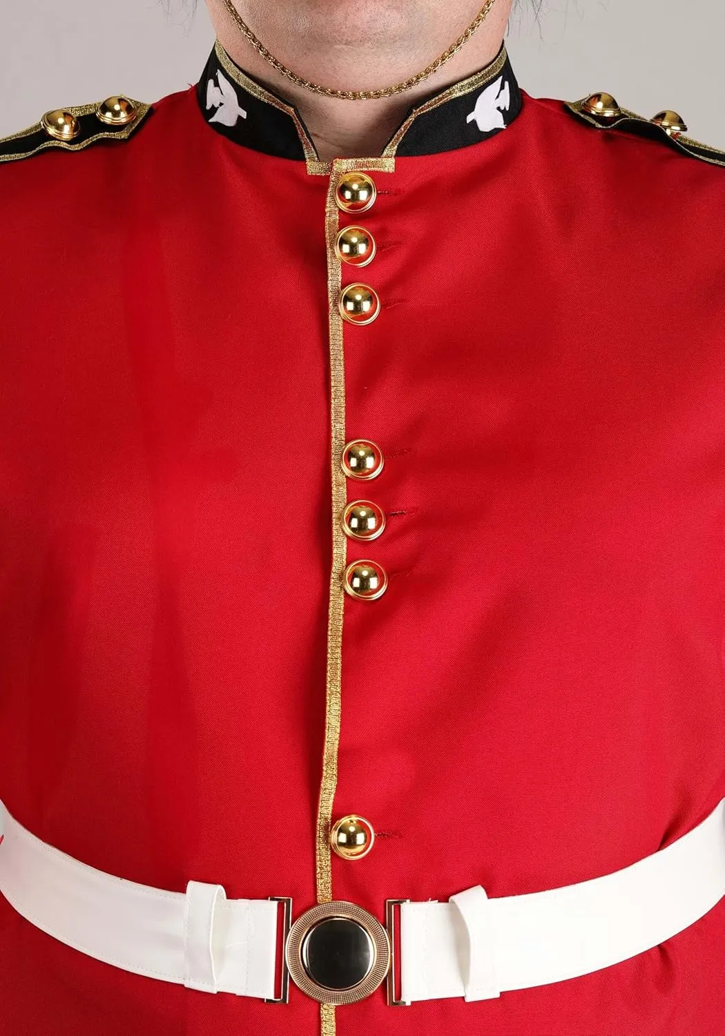 Mens Royal Guard Costume for Adults | Coat, Pants, Belt, and Hat | British Soldier Halloween Cosplay