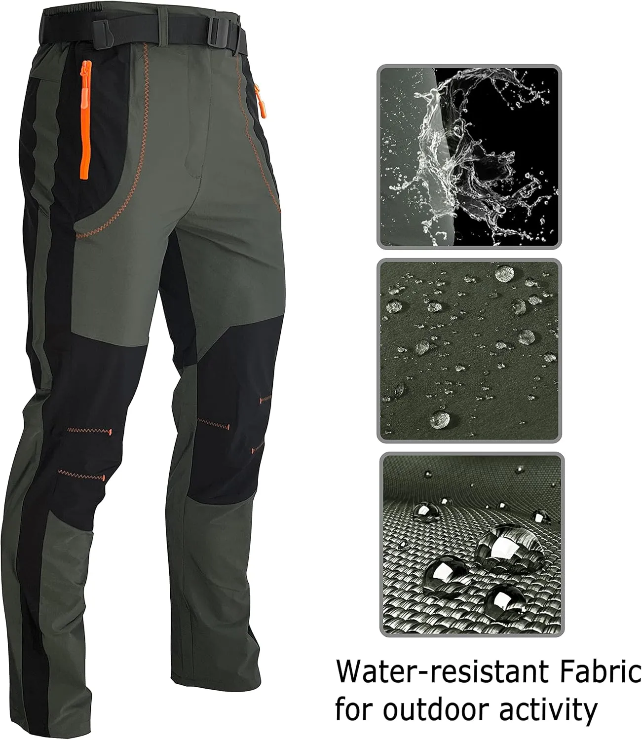 Mens Stretch Work Hiking Pants Quick Dry Lightweight Waterproof Outdoor Travel Climbing Fishing Pants