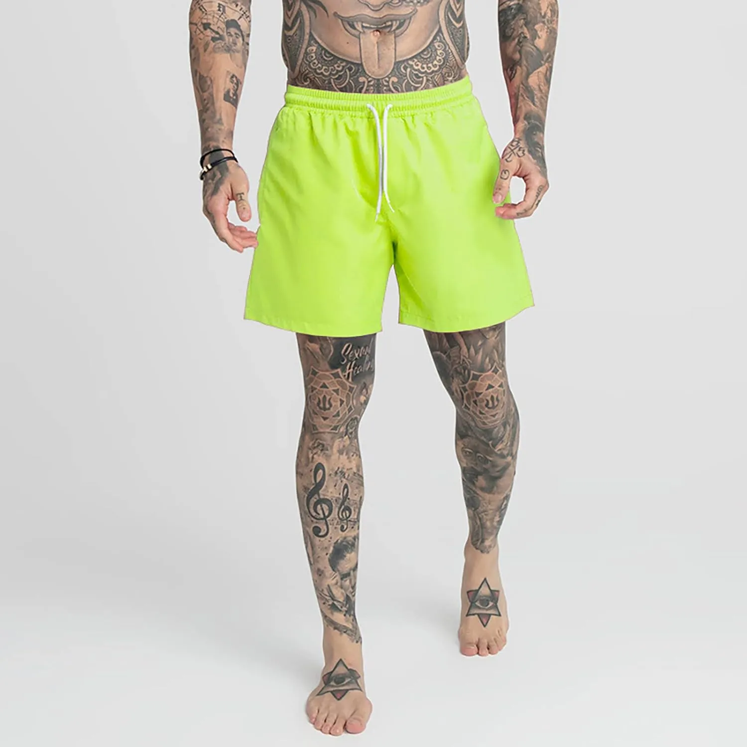 Men's Swim Trunks Quick Dry Shorts Summer Black Elastic Waist Casual Board Beach Vacation Outfits Swimwear Bathing