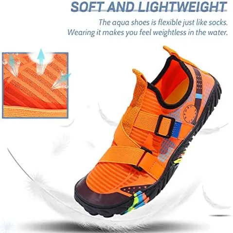 Men's Water Shoes: Quick Dry Swim Shoes for Men & Women, Non-Slip Barefoot Shoes for Beach, Hiking, Diving - Unisex Water Shoes with Nylon & Rubber