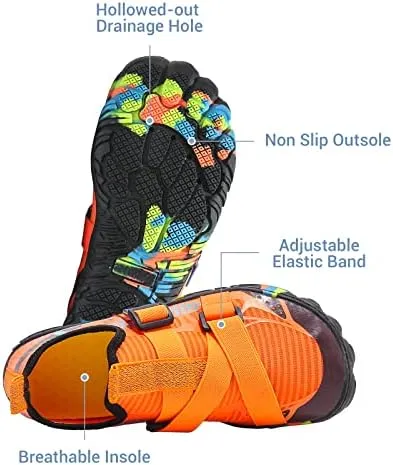Men's Water Shoes: Quick Dry Swim Shoes for Men & Women, Non-Slip Barefoot Shoes for Beach, Hiking, Diving - Unisex Water Shoes with Nylon & Rubber
