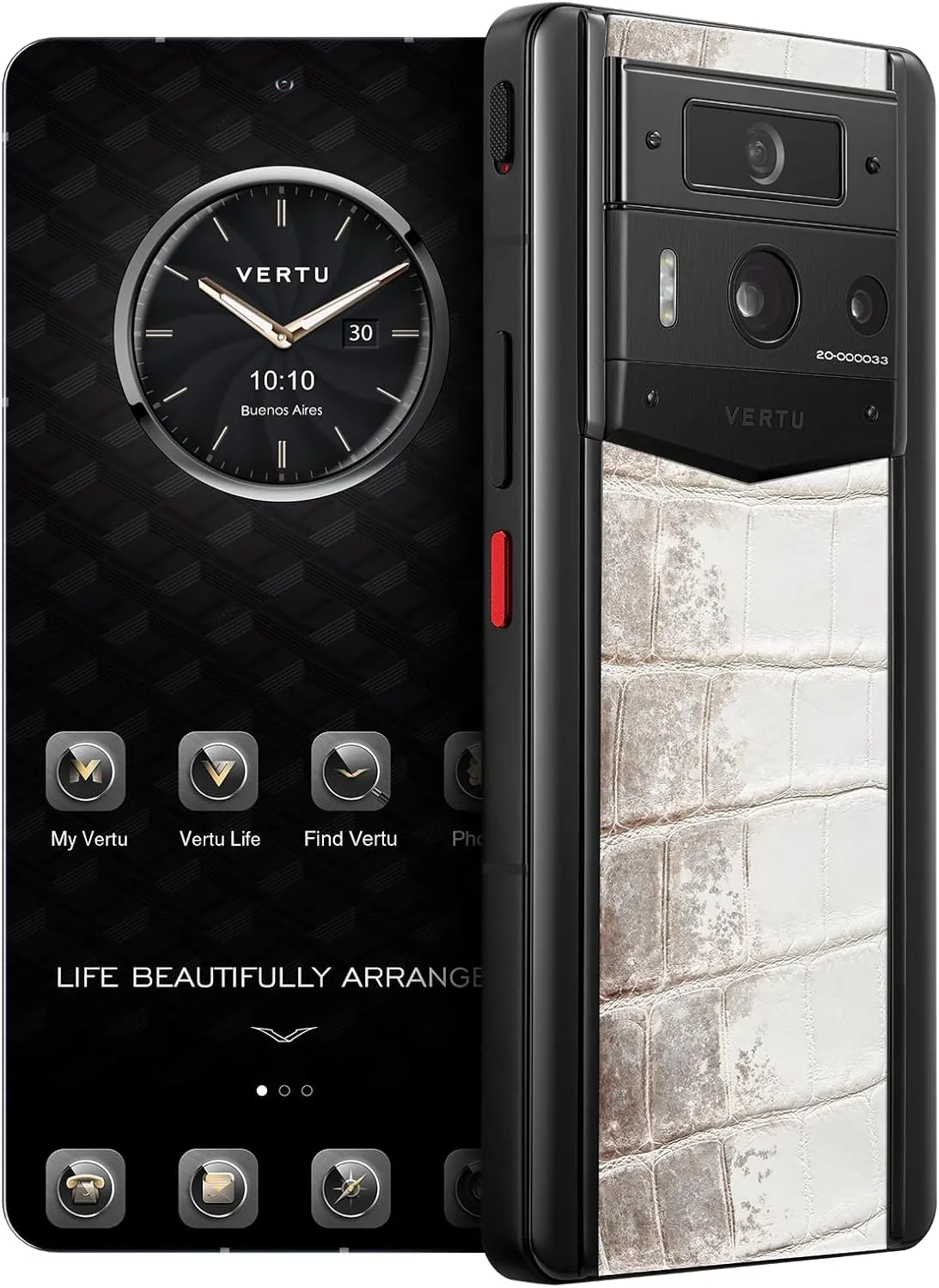 METAVERTU 2 Himalaya Alligator Skin 5G AI Phone, Unlocked Android Web 3.0 Smartphone, 3 Systems, 50MP Camera, 120Hz 1.5K 1260×2800 AMOLED Display, Dual SIM, 65W Fast Charge - Black (512, GB)