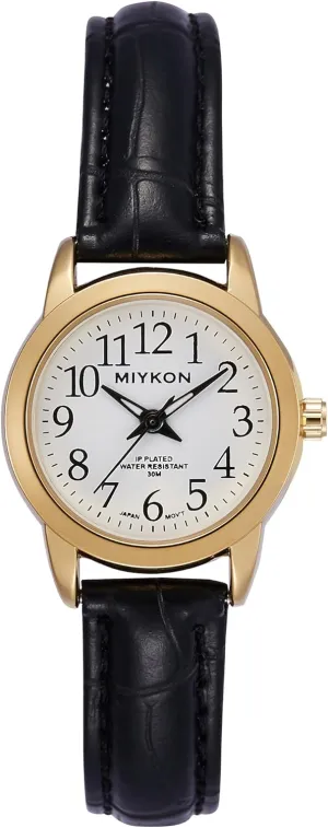 Miykon Ladies Watches for Women | Dainty Small Analog Watch Women with Vegan Leather Band | Ion Polished, Luminous Hands and Second Hand, Scratch Resist Glass, Japanese Quartz, 100ft Water Resistant