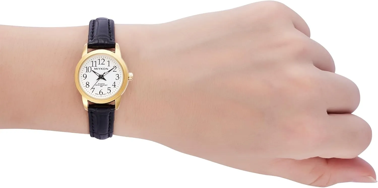 Miykon Ladies Watches for Women | Dainty Small Analog Watch Women with Vegan Leather Band | Ion Polished, Luminous Hands and Second Hand, Scratch Resist Glass, Japanese Quartz, 100ft Water Resistant