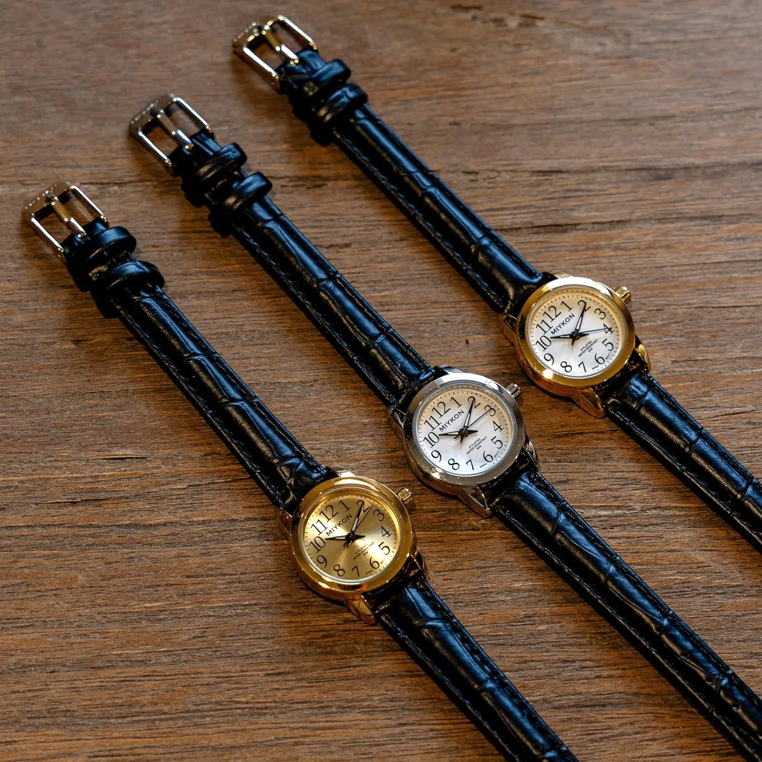 Miykon Ladies Watches for Women | Dainty Small Analog Watch Women with Vegan Leather Band | Ion Polished, Luminous Hands and Second Hand, Scratch Resist Glass, Japanese Quartz, 100ft Water Resistant