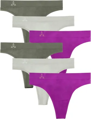 Moisture Wicking Underwear for Women, Seamless Workout Thongs Quick Dry Travel Thong Panties