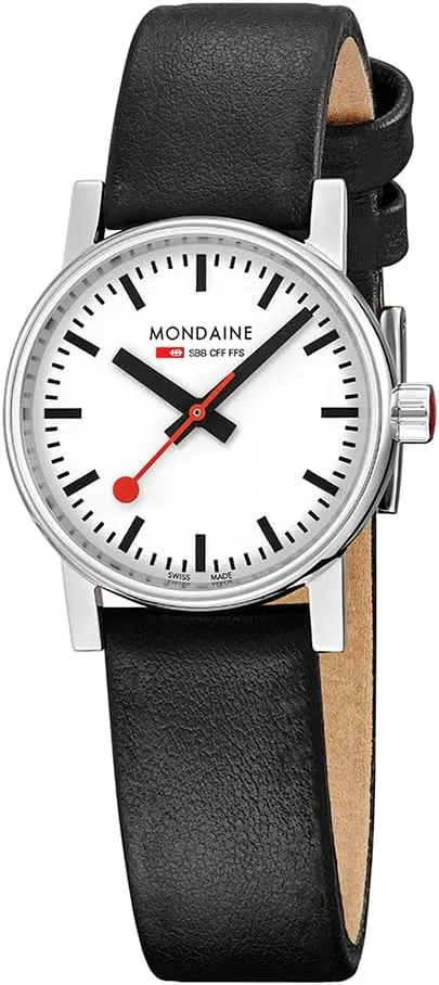 Mondaine - Evo2 MSE.30210.LCV - Womens Watch - Watches for Women - 30mm - Swiss Quartz - 30M Water Resistant - Sapphire Crystal - Red Vegan Grape Leather Strap - Swiss Made