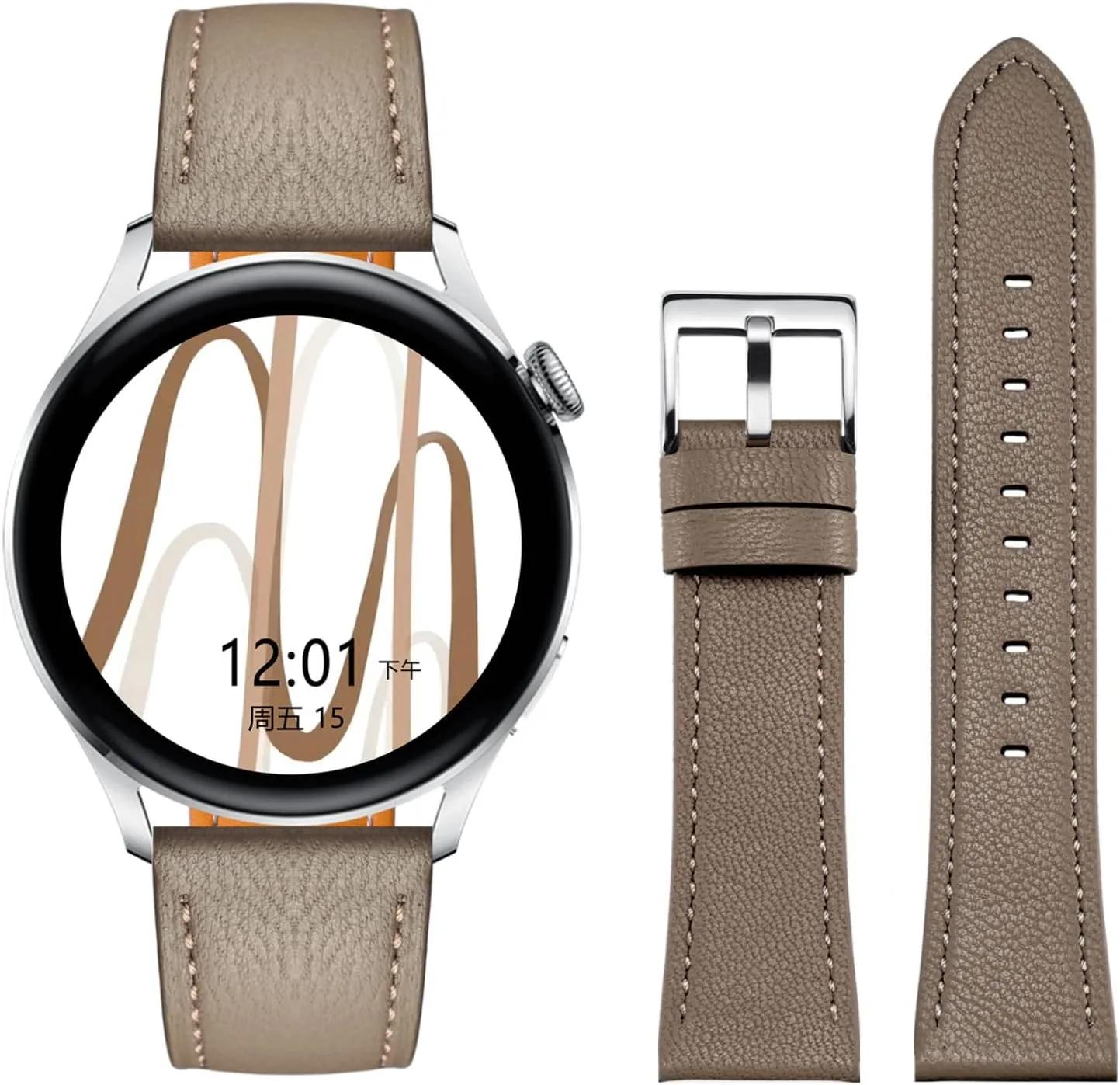Moran Leather Watch Band Sheep Quick Release 20mm 22mm, Top Grain Leather Smartwatch Thin Strap Compatible for Samsung Galaxy Watch 6/5/4/3,Garmin,Fossil Watch
