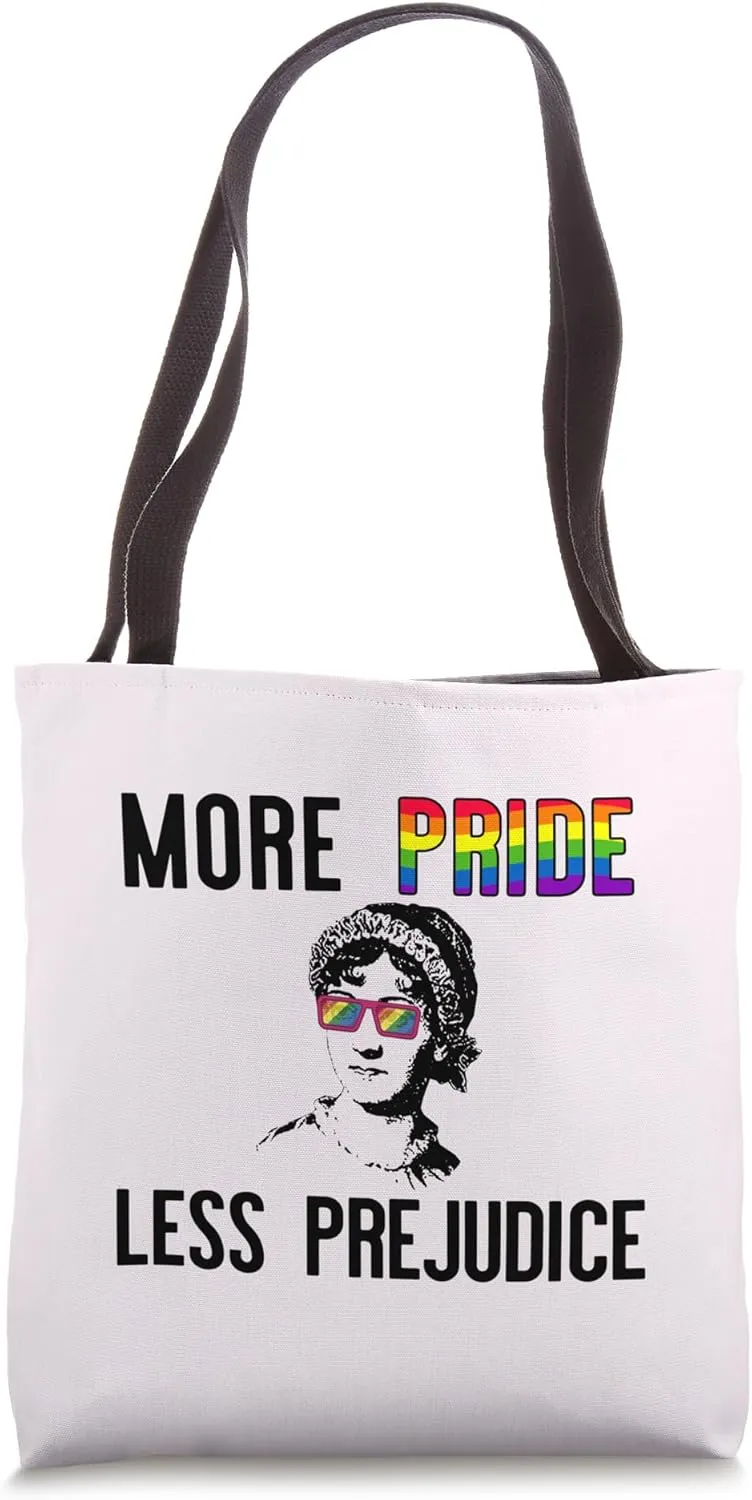 MORE PRIDE LESS PREJUDICE Jane Austen LGBT Sunglasses Meme Tote Bag