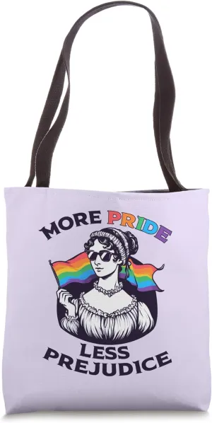 MORE PRIDE LESS PREJUDICE Jane Austen LGBT Sunglasses Meme Tote Bag