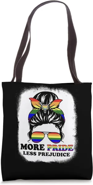 More Pride Less Prejudice Lgbt Gay Proud Ally Pride Month Tote Bag