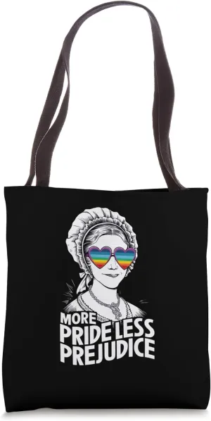 More Pride Less Prejudice LGBT Pride Month Funny Tote Bag