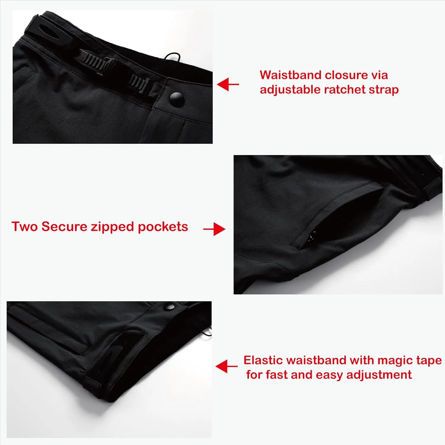 Mountain Bike Pants，BMX Riding Pants for Mens, Quick-Dry Lightweight Breathable Cycling Bicycle Downhill Bike Pants