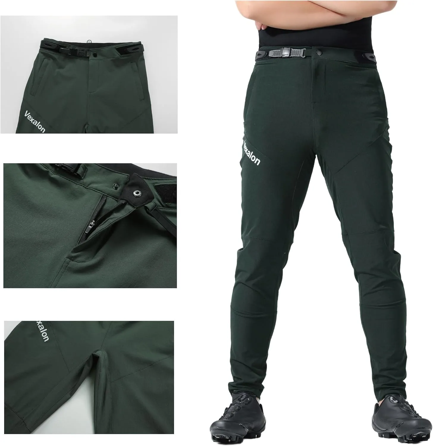 Mountain Bike Pants，BMX Riding Pants for Mens, Quick-Dry Lightweight Breathable Cycling Bicycle Downhill Bike Pants