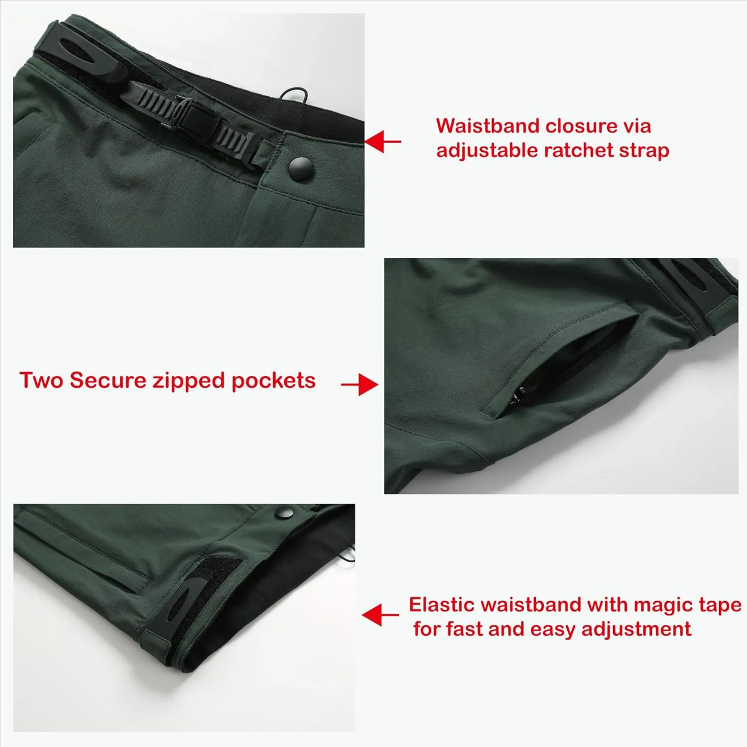 Mountain Bike Pants，BMX Riding Pants for Mens, Quick-Dry Lightweight Breathable Cycling Bicycle Downhill Bike Pants