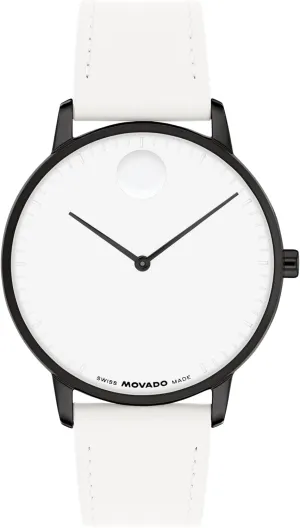 Movado Face Collection - Swiss Quartz Watch with 2H Movement, Leather Strap - Water Resistant 3ATM - Luxury Fashion Timepiece - Gift for Him and Her - 39mm