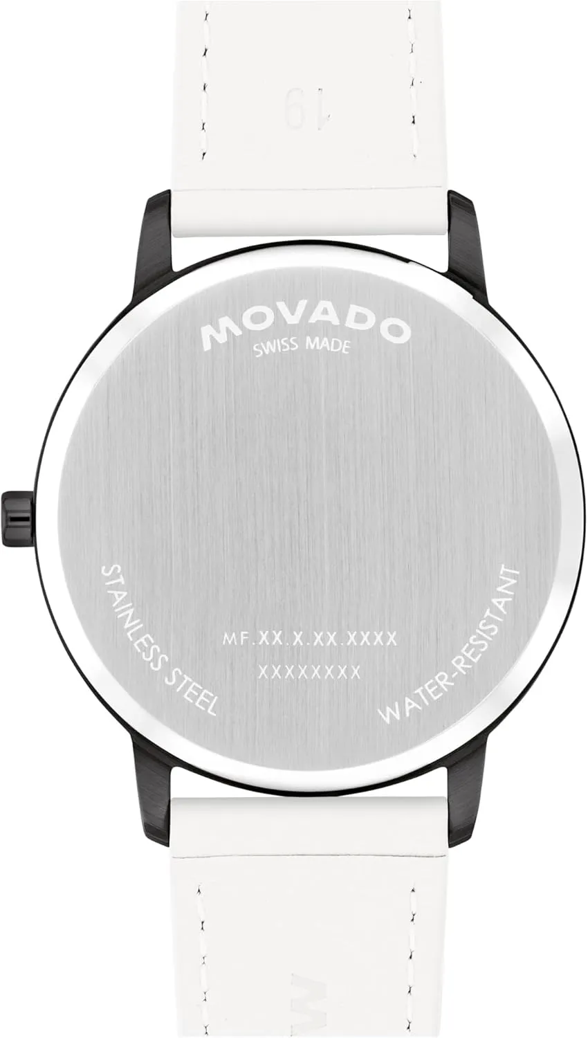 Movado Face Collection - Swiss Quartz Watch with 2H Movement, Leather Strap - Water Resistant 3ATM - Luxury Fashion Timepiece - Gift for Him and Her - 39mm