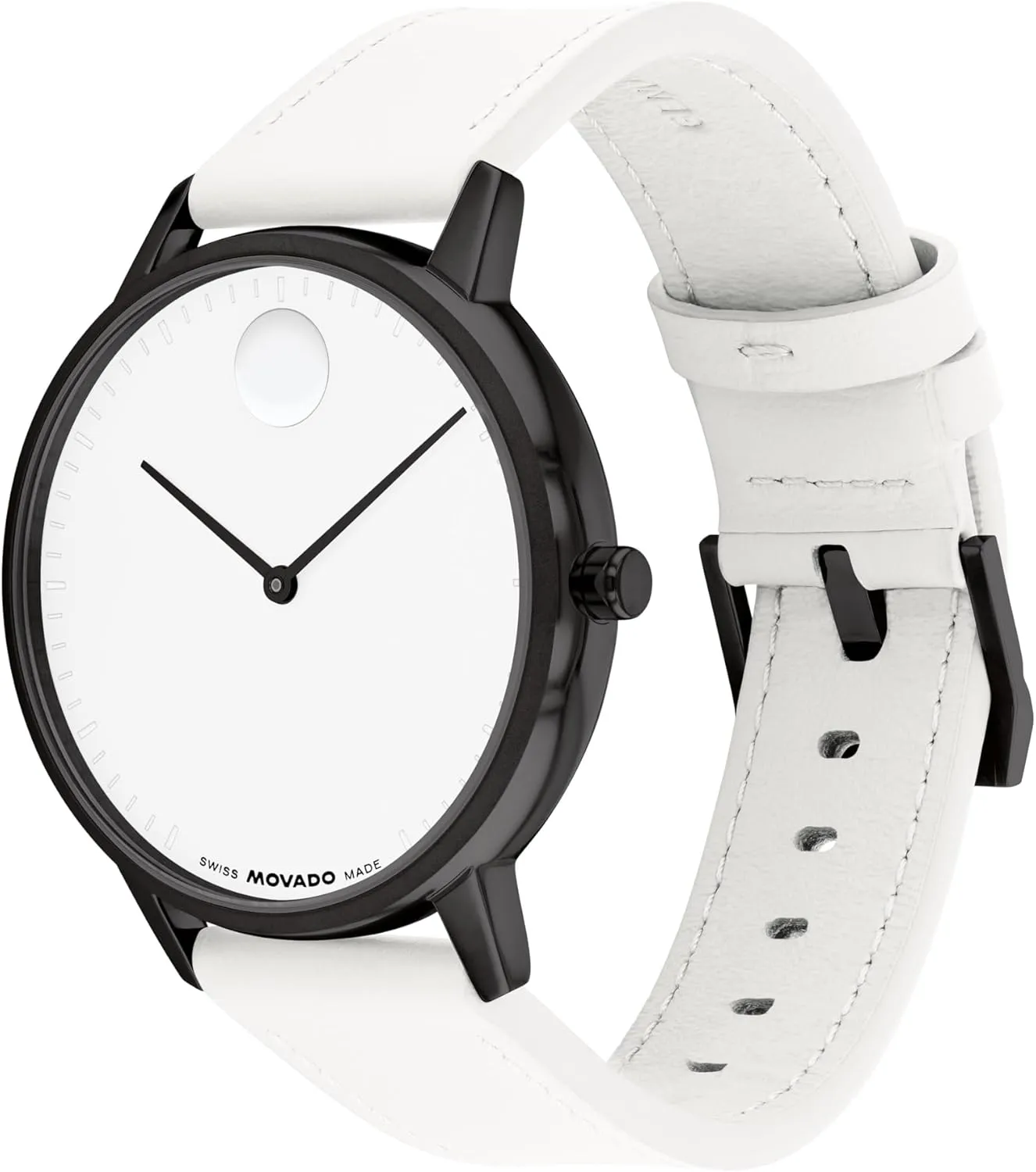 Movado Face Collection - Swiss Quartz Watch with 2H Movement, Leather Strap - Water Resistant 3ATM - Luxury Fashion Timepiece - Gift for Him and Her - 39mm