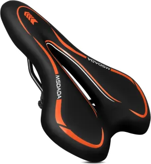 MSDADA Gel Bike Seat - Comfortable Bicycle Saddle with Extra Soft Cushion Padded for Men & Women - Waterproof Mountain, Road & City Bike Saddle