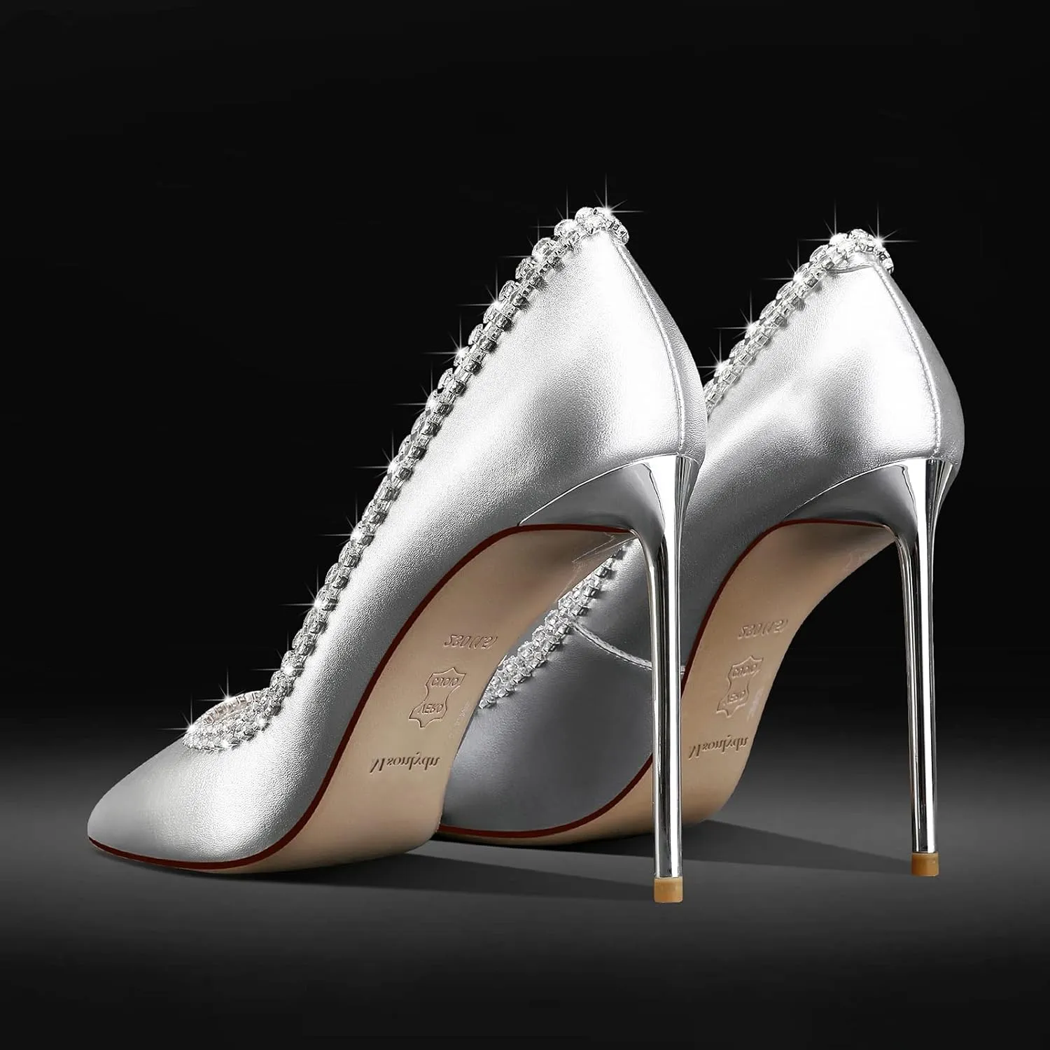 MSONLYDN High Heels Women Comfortable Stiletto Pumps Heel Leather Pumps Dress Women Pump Heels Women D'Orsay Heels 4 inch