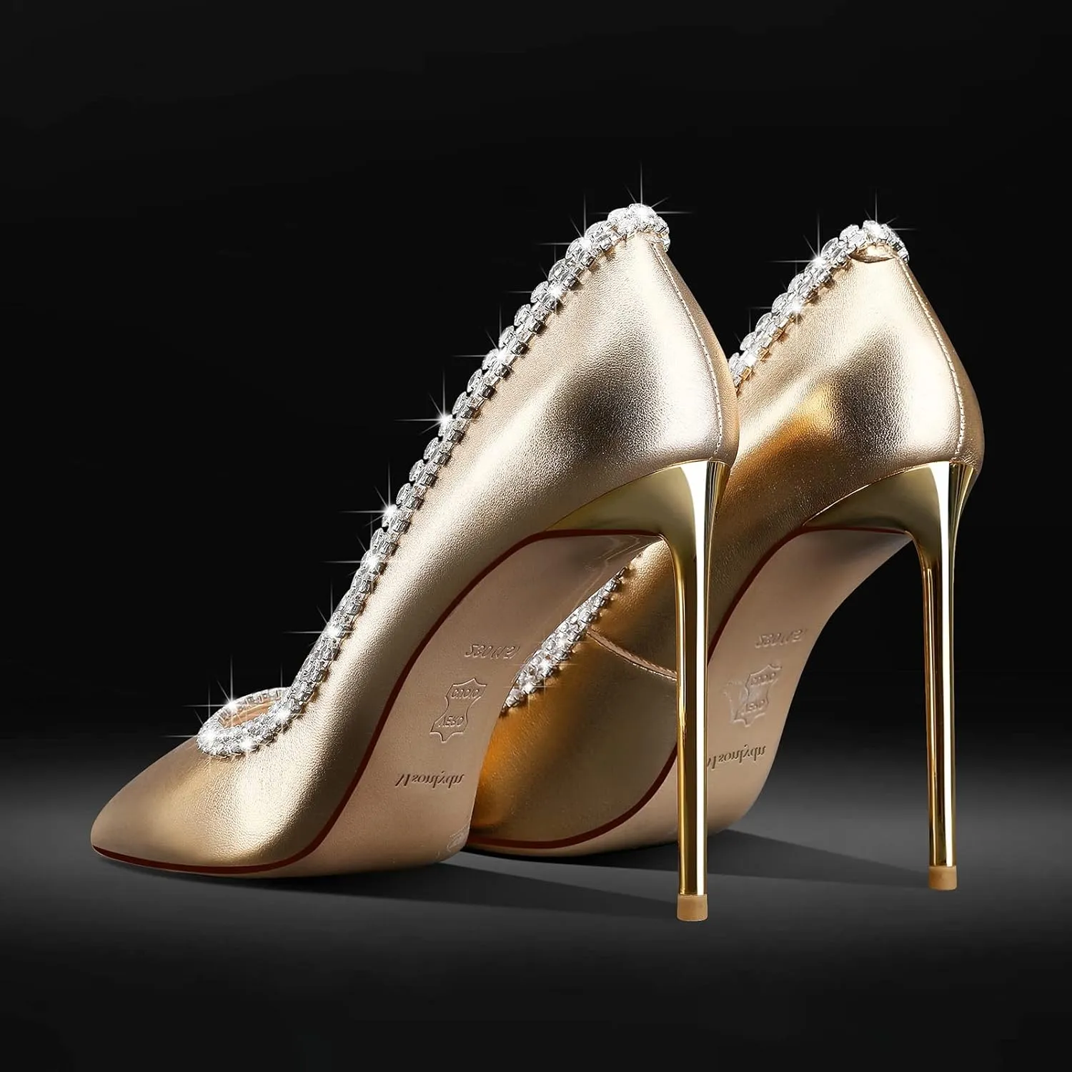 MSONLYDN High Heels Women Comfortable Stiletto Pumps Heel Leather Pumps Dress Women Pump Heels Women D'Orsay Heels 4 inch