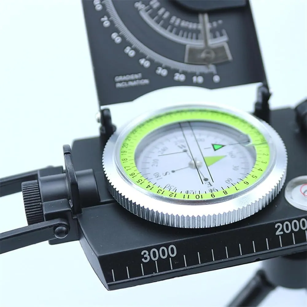 Multifunctional Aiming Navigation Luminous Compass Sighting Navigation Compass with Inclinometer Camping Survival Compass Glow in The Dark for Hiking Camping