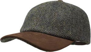 Munro - Premium Baseball Cap - Harris Tweed and Nubuck Leather