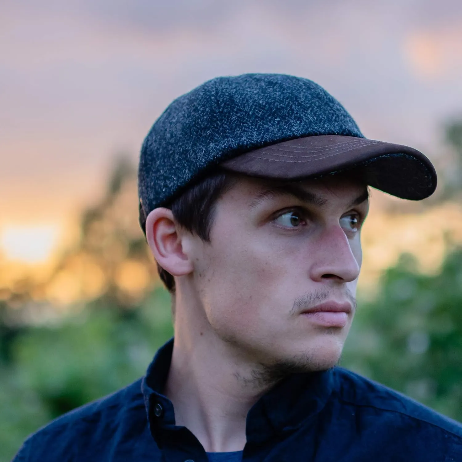 Munro - Premium Baseball Cap - Harris Tweed and Nubuck Leather