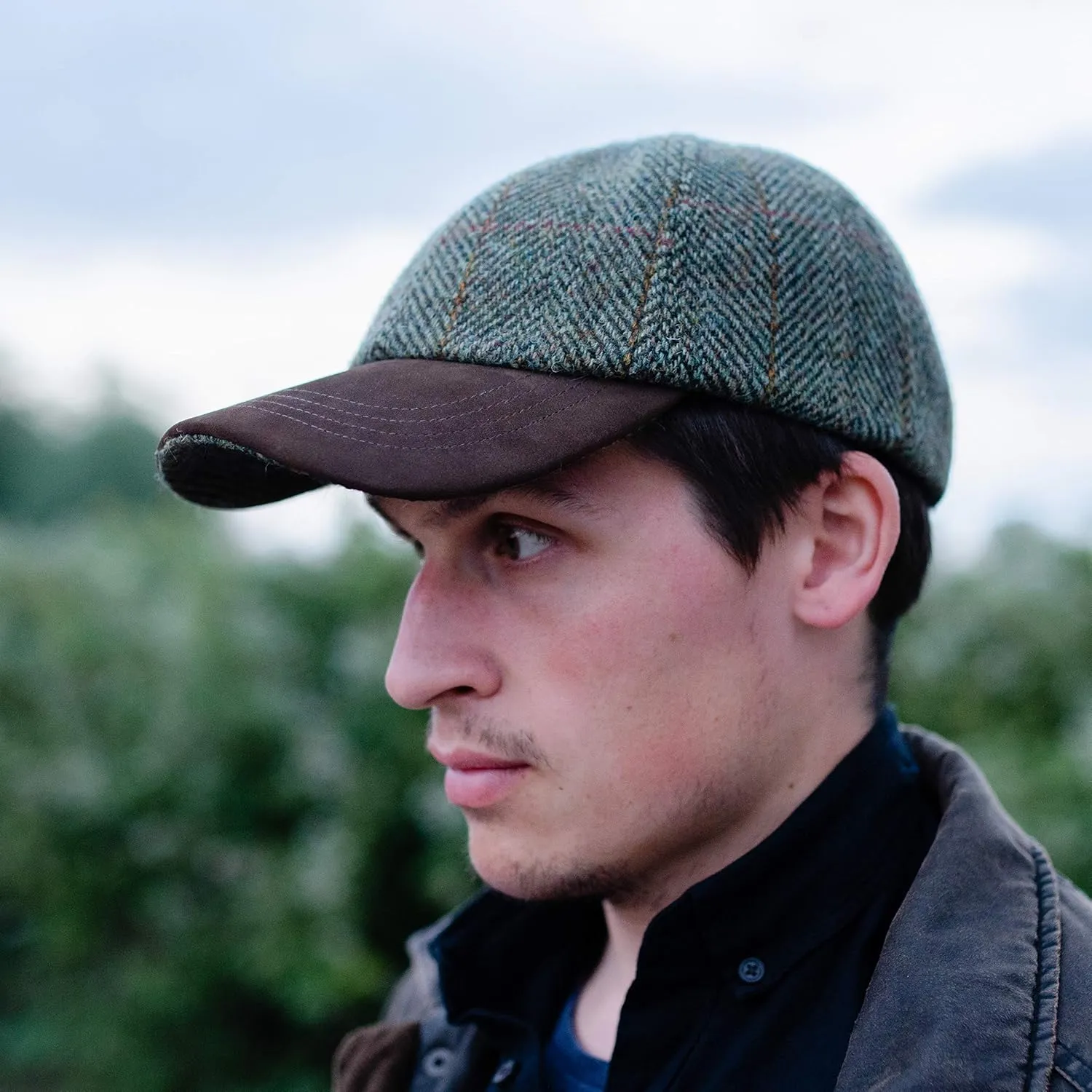 Munro - Premium Baseball Cap - Harris Tweed and Nubuck Leather
