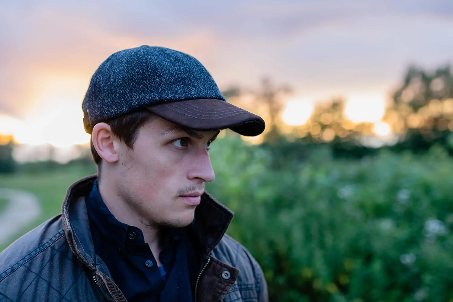 Munro - Premium Baseball Cap - Harris Tweed and Nubuck Leather