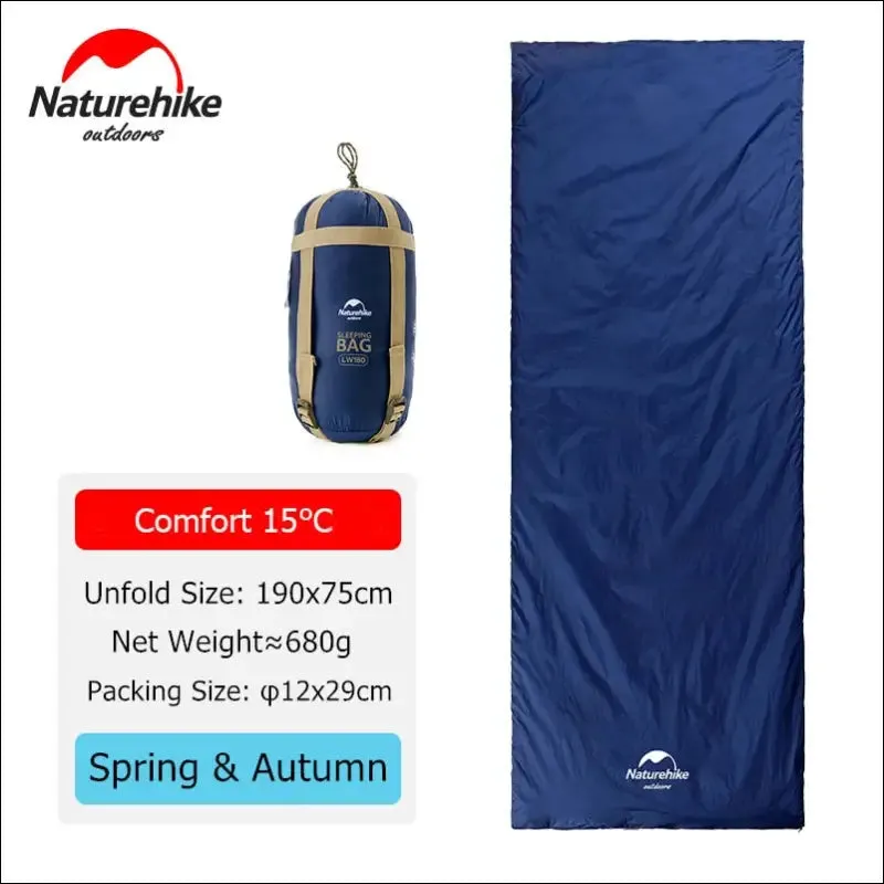 Naturehike sleeping bag ultralight lw180 waterproof cotton sleeping bag nature hike summer hiking