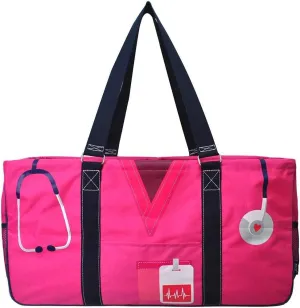 NGIL All Purpose Open Top 23" Classic Extra Large Utility Tote Bag 2020 Collection (Nurse Scrub Hot Pink)