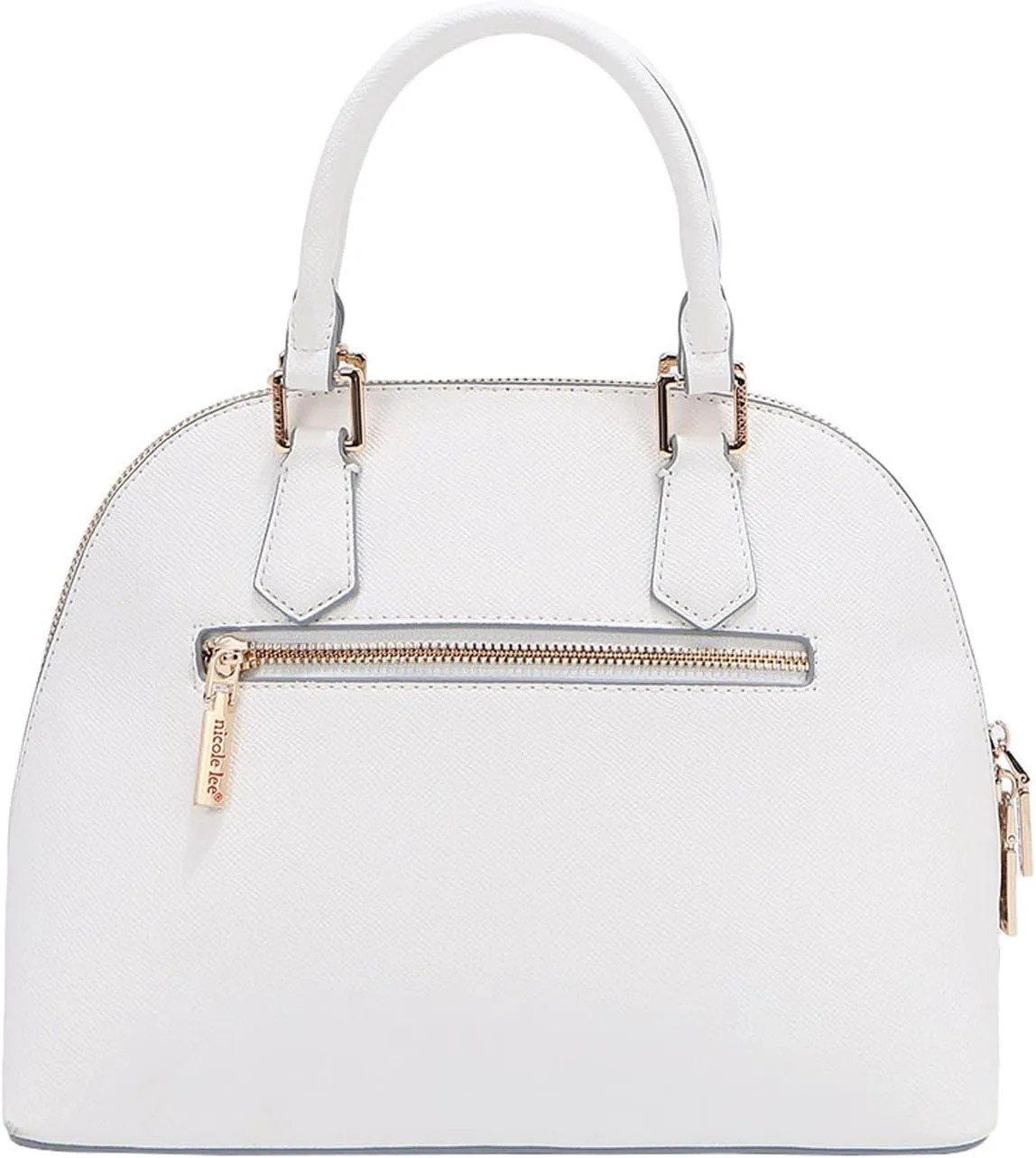 Nicole Lee Dome Satchel, Vegan Leather, Laser-cut Floral Pattern