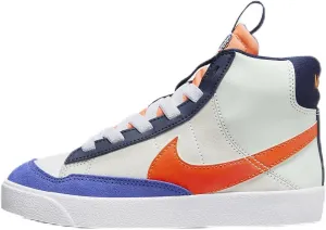 Nike Blazer Mid '77 SE Little Kids' Shoes (FQ7412-100, White/Light Silver/Midnight Navy/T) Size 2