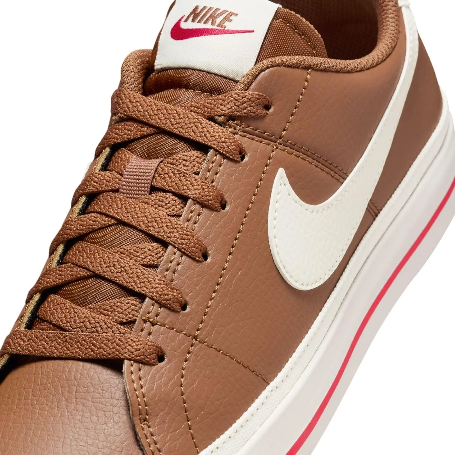 Nike Court Legacy Next Nature Women's Shoes (DH3161-200, Light British Tan/Fire Red/Sail)
