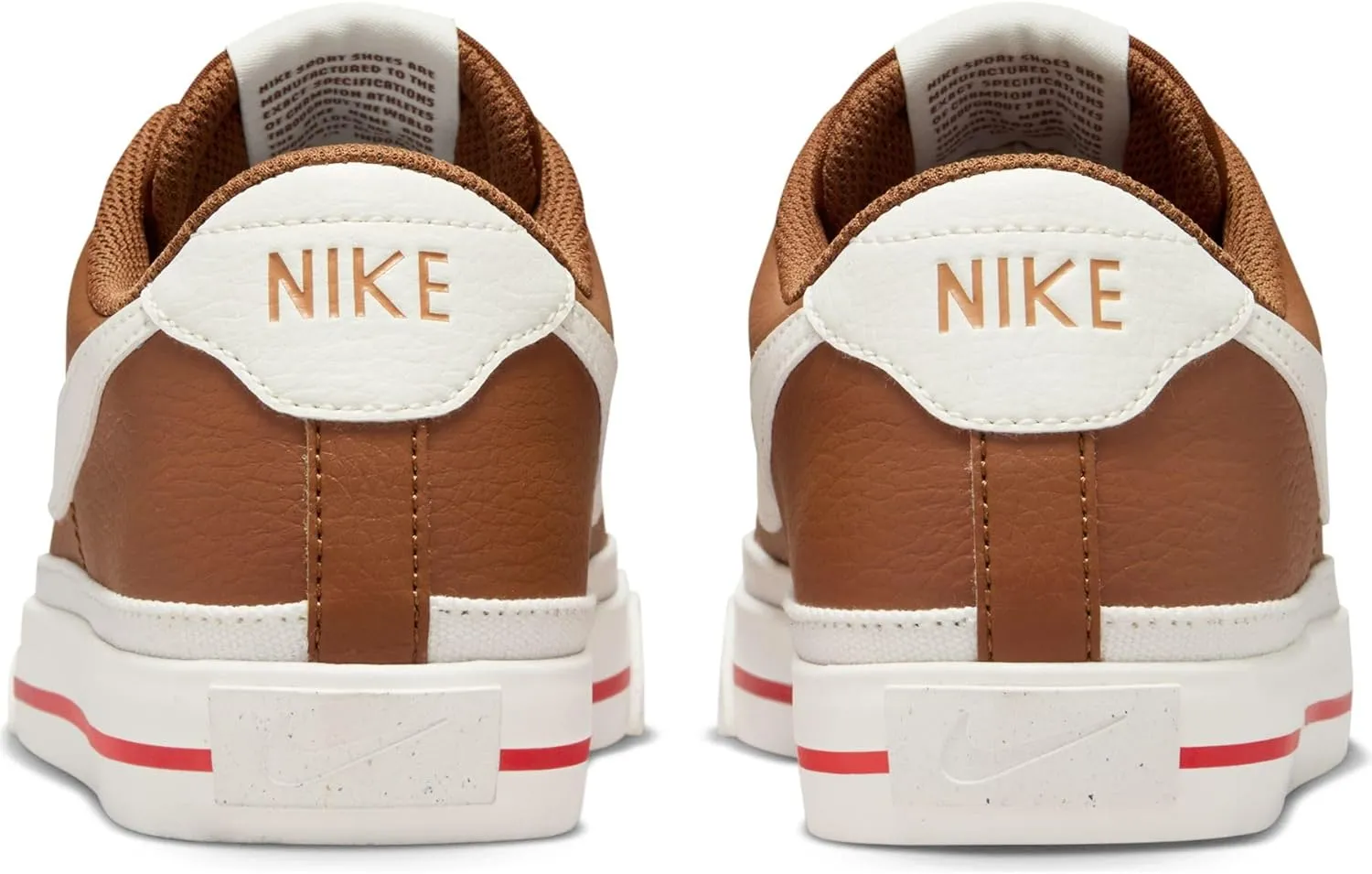 Nike Court Legacy Next Nature Women's Shoes (DH3161-200, Light British Tan/Fire Red/Sail)