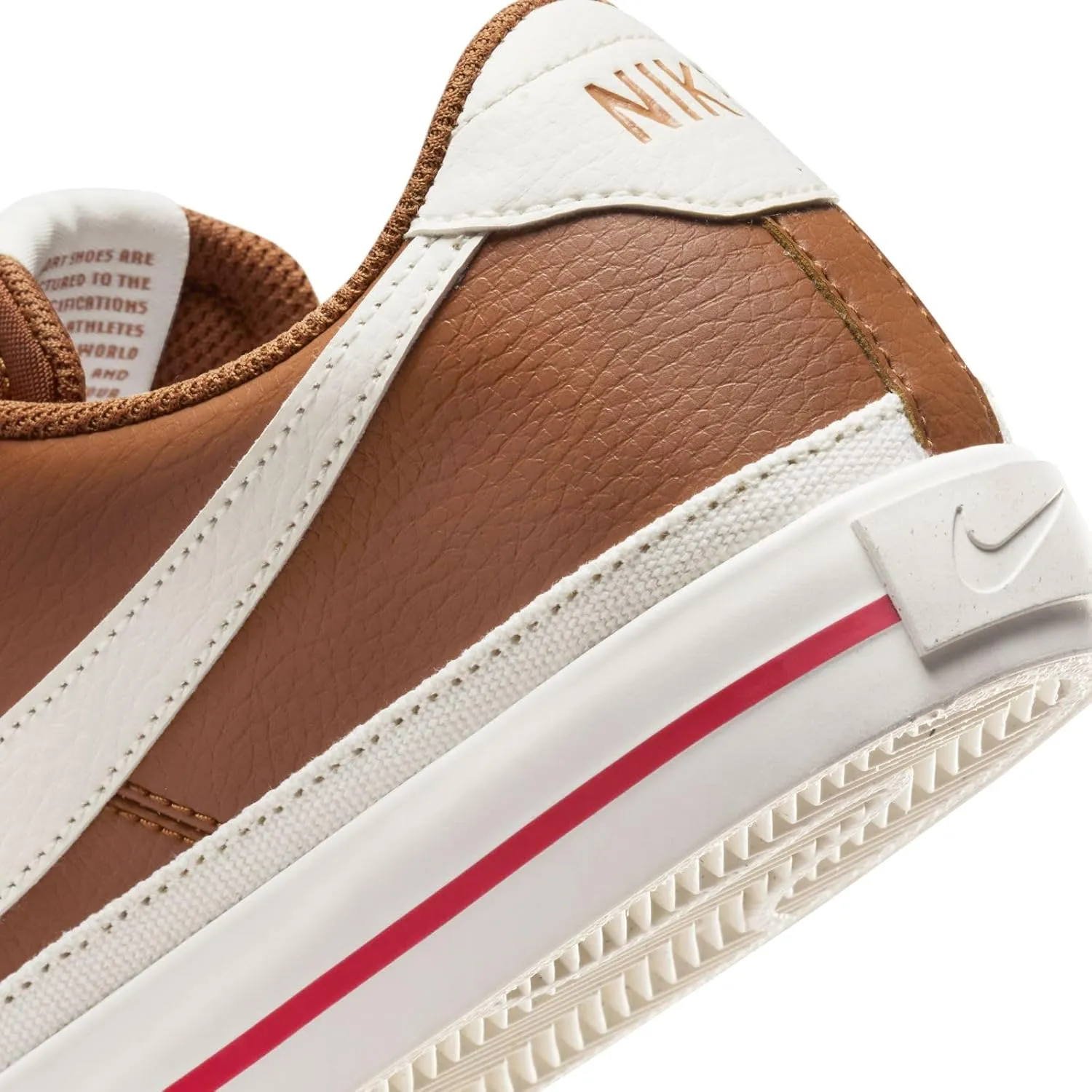 Nike Court Legacy Next Nature Women's Shoes (DH3161-200, Light British Tan/Fire Red/Sail)