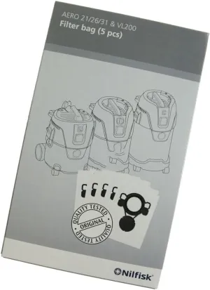 Nilfisk Fleece Filter Bags Aero 5 Pieces