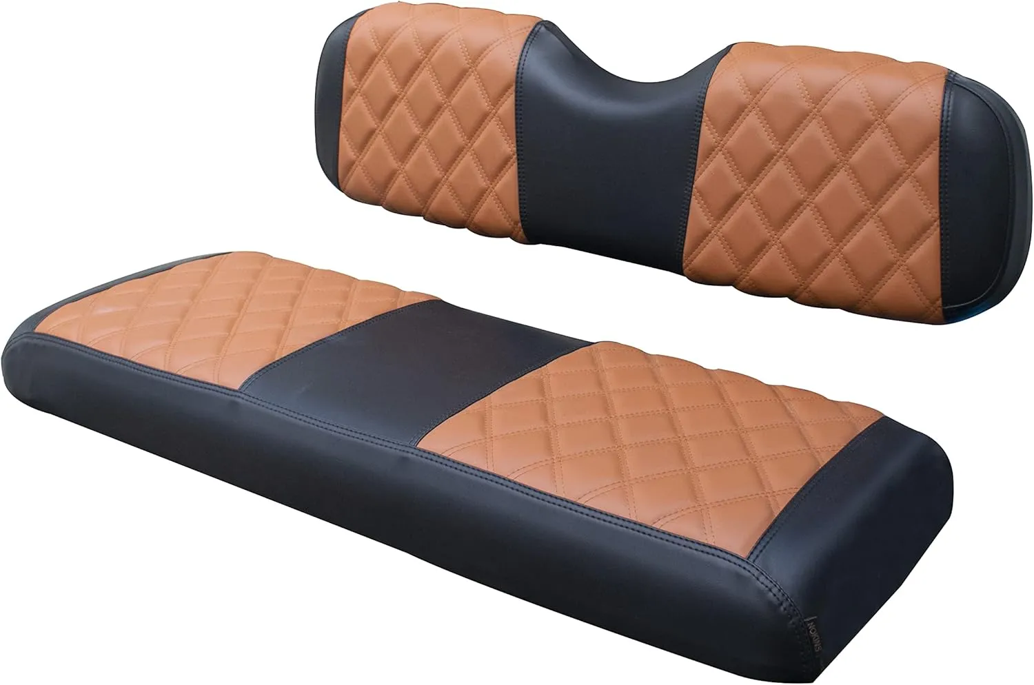 NOKINS Golf Cart Diamond Vinyl Leather Seat Covers, Fit Club Car Precedent DS EZGO RXV TXT Yamaha Drive Aftermarket Regular Rear Seat Cushion, No Stapler, Multiple Colors and Breathable