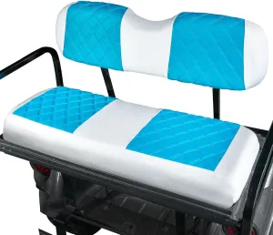 NOKINS Golf Cart Diamond Vinyl Leather Seat Covers, Fit Club Car Precedent DS EZGO RXV TXT Yamaha Drive Aftermarket Regular Rear Seat Cushion, No Stapler, Multiple Colors and Breathable