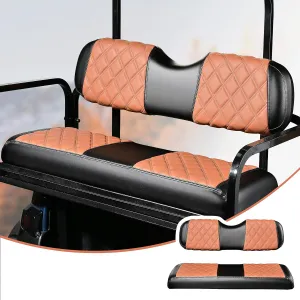 NOKINS Golf Cart Diamond Vinyl Leather Seat Covers, Fit Club Car Precedent DS EZGO RXV TXT Yamaha Drive Aftermarket Regular Rear Seat Cushion, No Stapler, Multiple Colors and Breathable