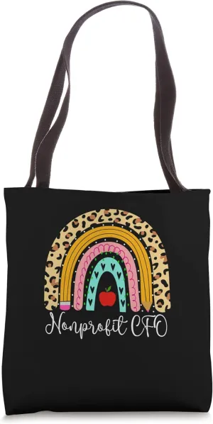 Nonprofit CFO Leopard Rainbow Finance Back Work Tote Bag
