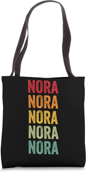 Nora Rainbow Repetition of Nora Name Text Tote Bag