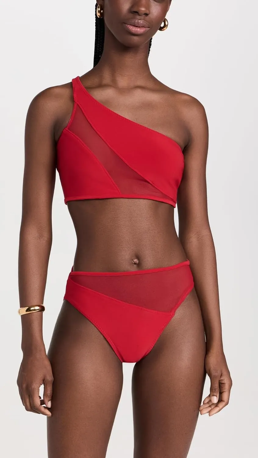 Norma Kamali Women's Snake Mesh Bikini Bottoms