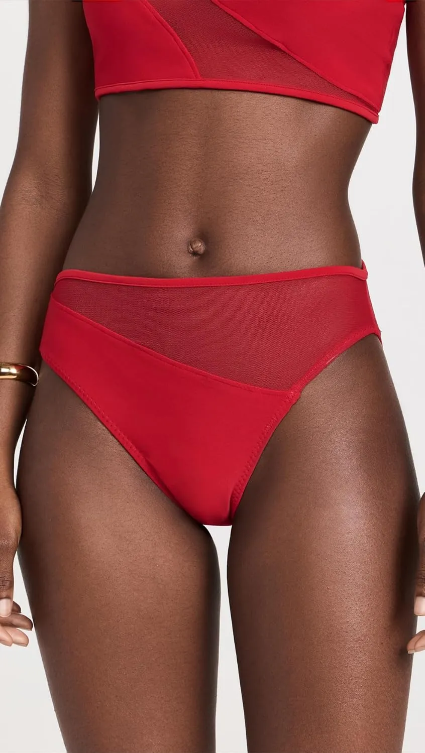 Norma Kamali Women's Snake Mesh Bikini Bottoms